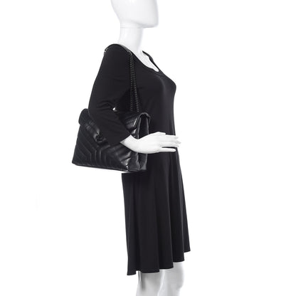 Saint Laurent Calfskin Y Quilted Monogram Medium Loulou Chain Satchel Black 2 of 11