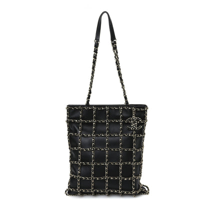 Chanel Lambskin Large Shopping Chain Tote Black 1 of 10