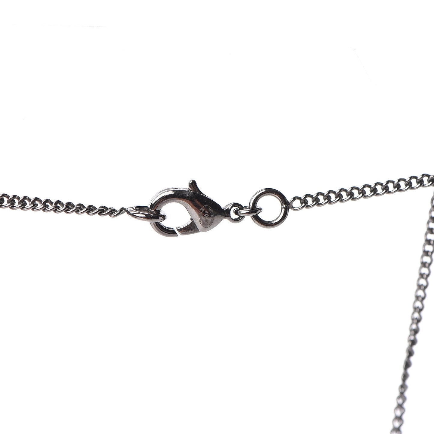 Baguette Crystal CC Necklace Silver