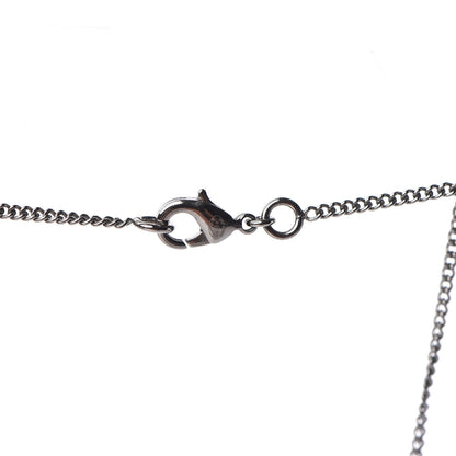 Chanel Baguette Crystal CC Necklace Silver 4 of 5