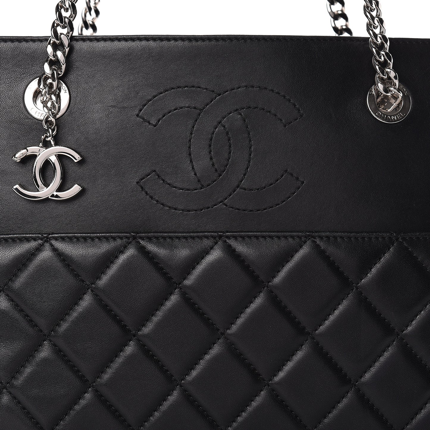 Lambskin Quilted Medium Urban Delight Tote Black