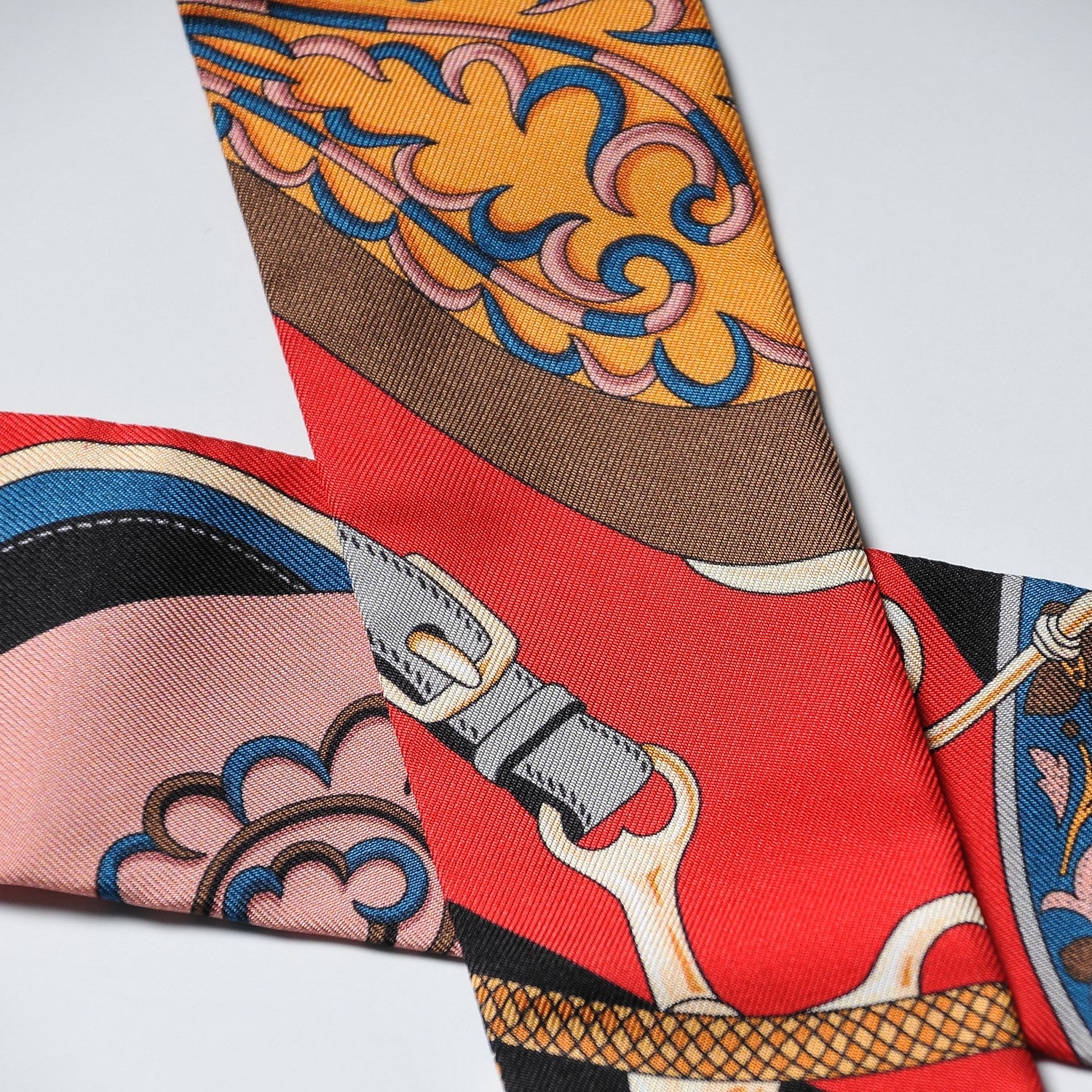 Hermes Silk Festival des Amazones Twilly Black Rouge Bleu 3 of 4