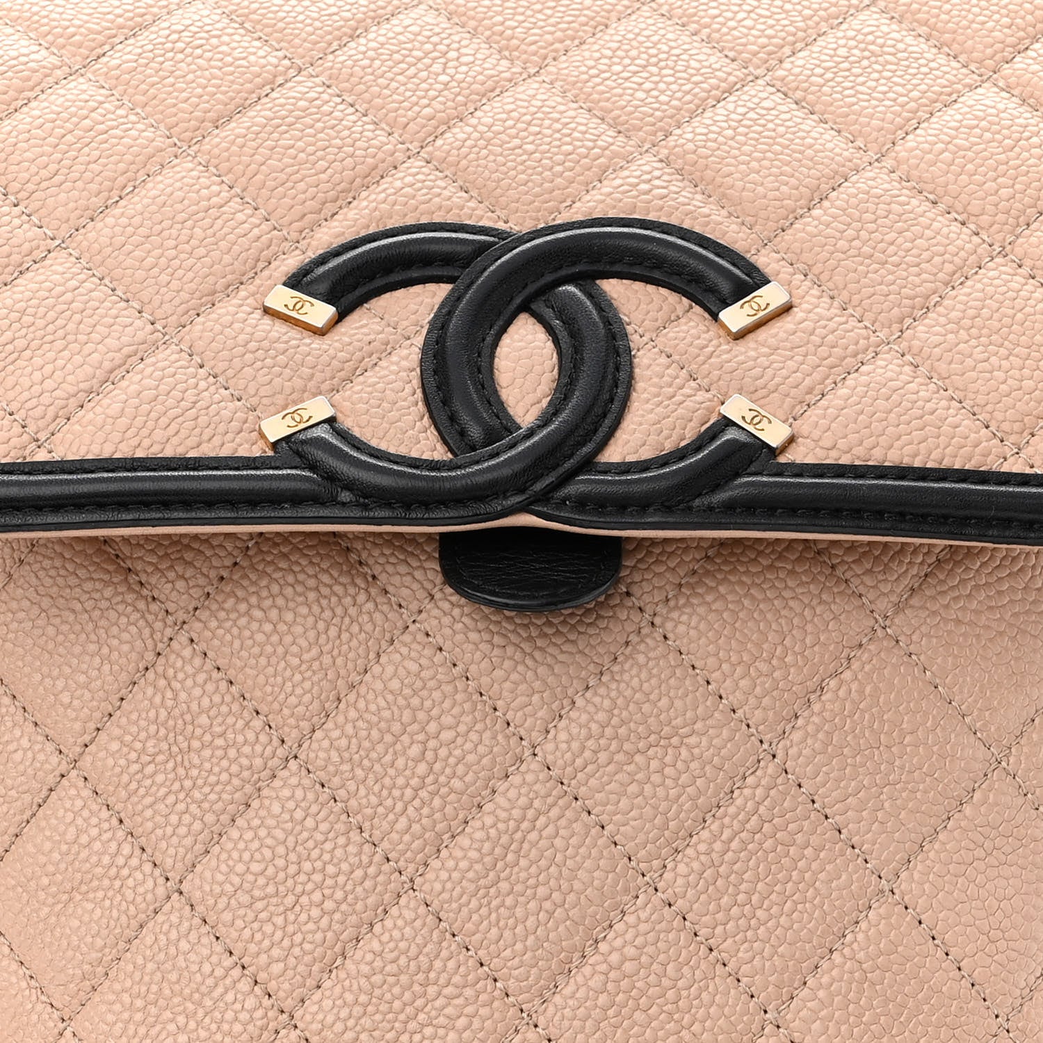 Chanel Caviar Quilted Filigree Backpack Beige Black 8 of 10