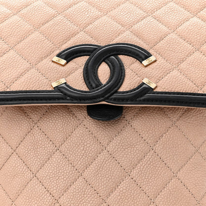 Chanel Caviar Quilted Filigree Backpack Beige Black 8 of 10