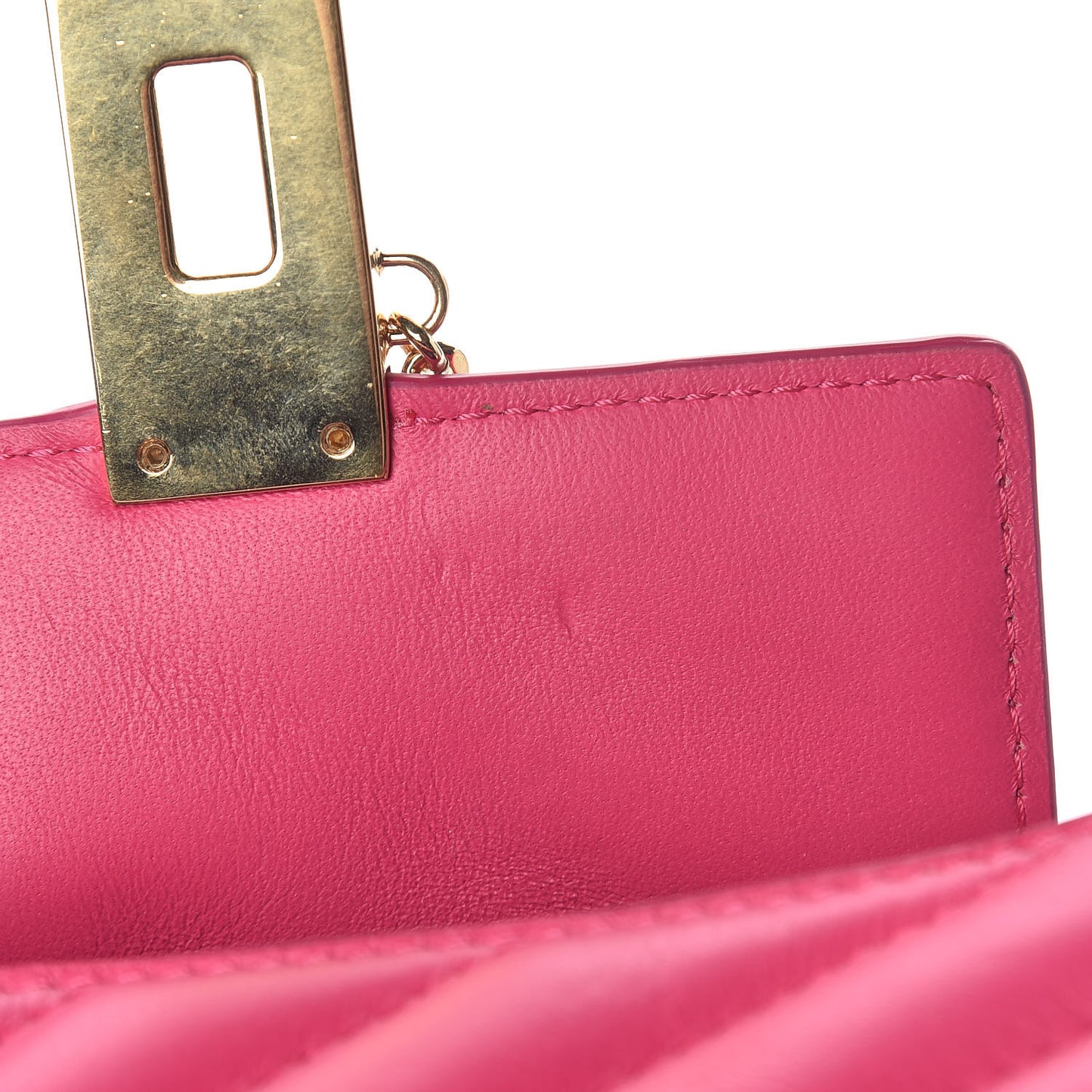 Calfskin Quilted Nano Drew Bijou Shoulder Bag Fuchsia Rose