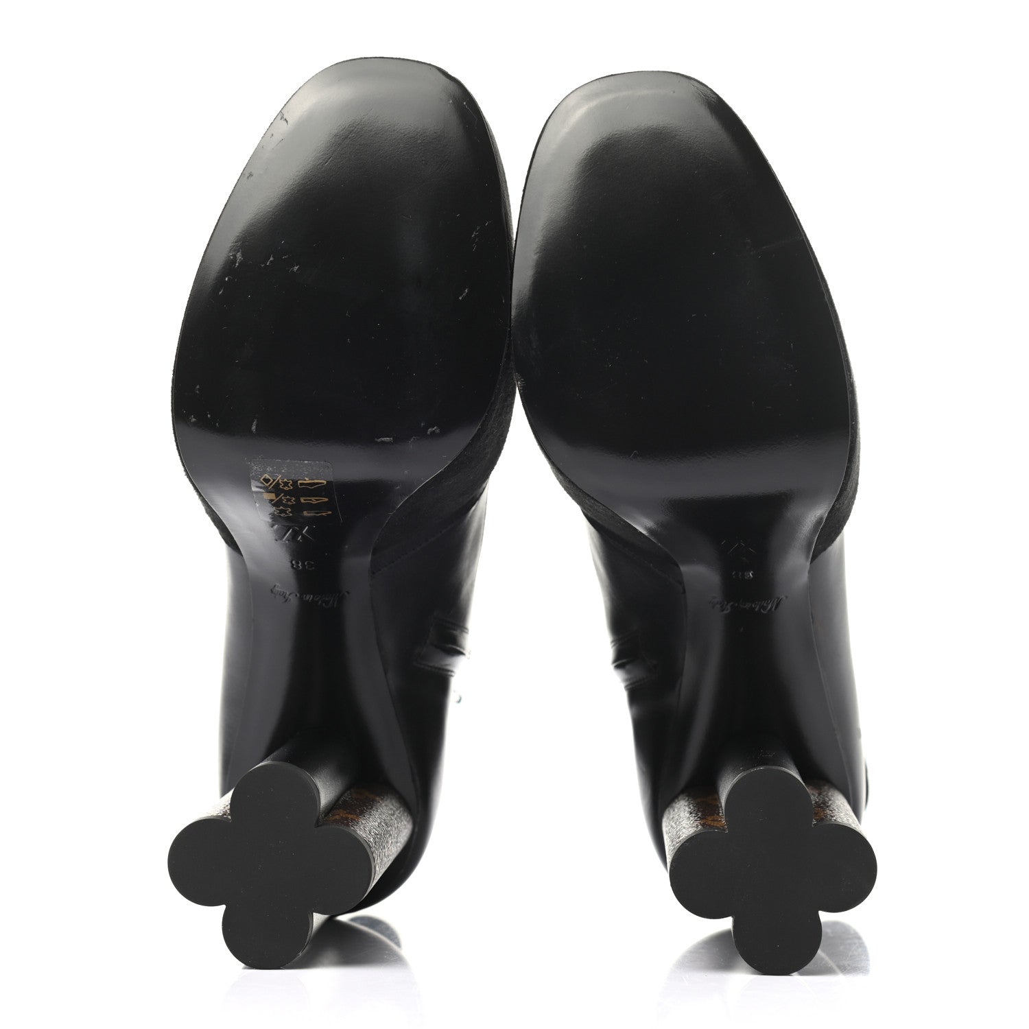 Louis Vuitton Suede Calfskin Monogram Podium Platform Ankle Boots 38 Black 5 of 7