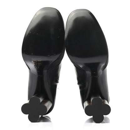 Louis Vuitton Suede Calfskin Monogram Podium Platform Ankle Boots 38 Black 5 of 7