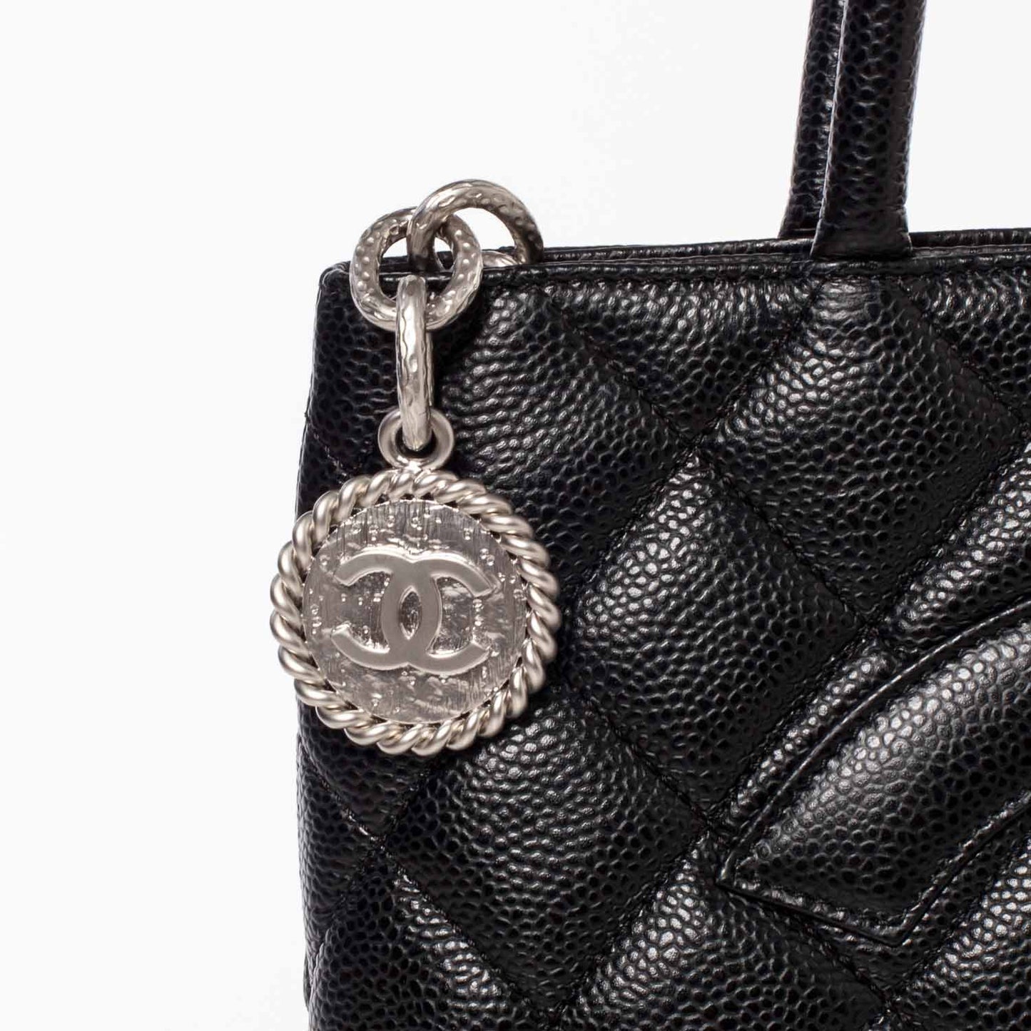 Caviar Medallion Tote Black