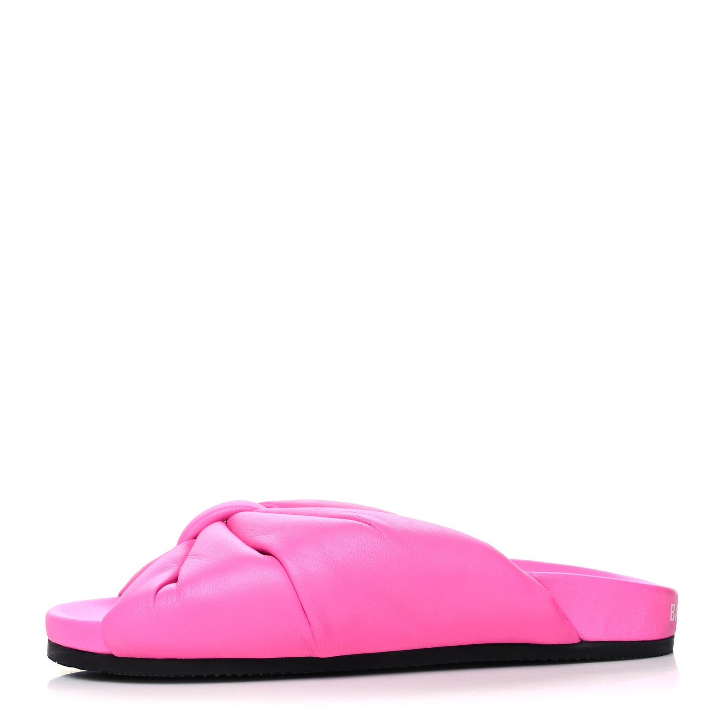 Smooth Nappa Logo Puffy Slide Sandals 36 Fluo Pink White
