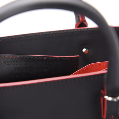 Balenciaga Rubberized Calfskin Papier Mini A4 Zip Around Tote Black Red 10 of 11