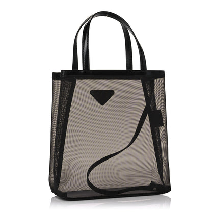 Prada Mesh Small Tote Bag Black 4 of 14