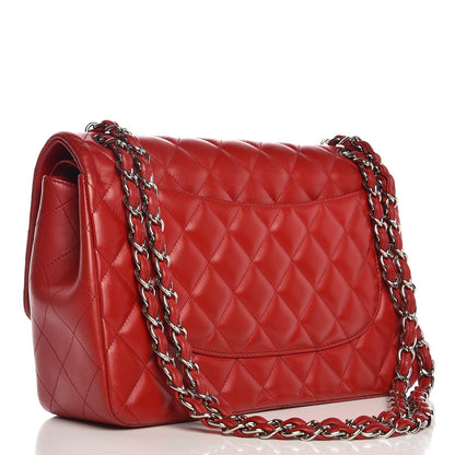Chanel Lambskin Quilted Jumbo Double Flap Red 4 of 11