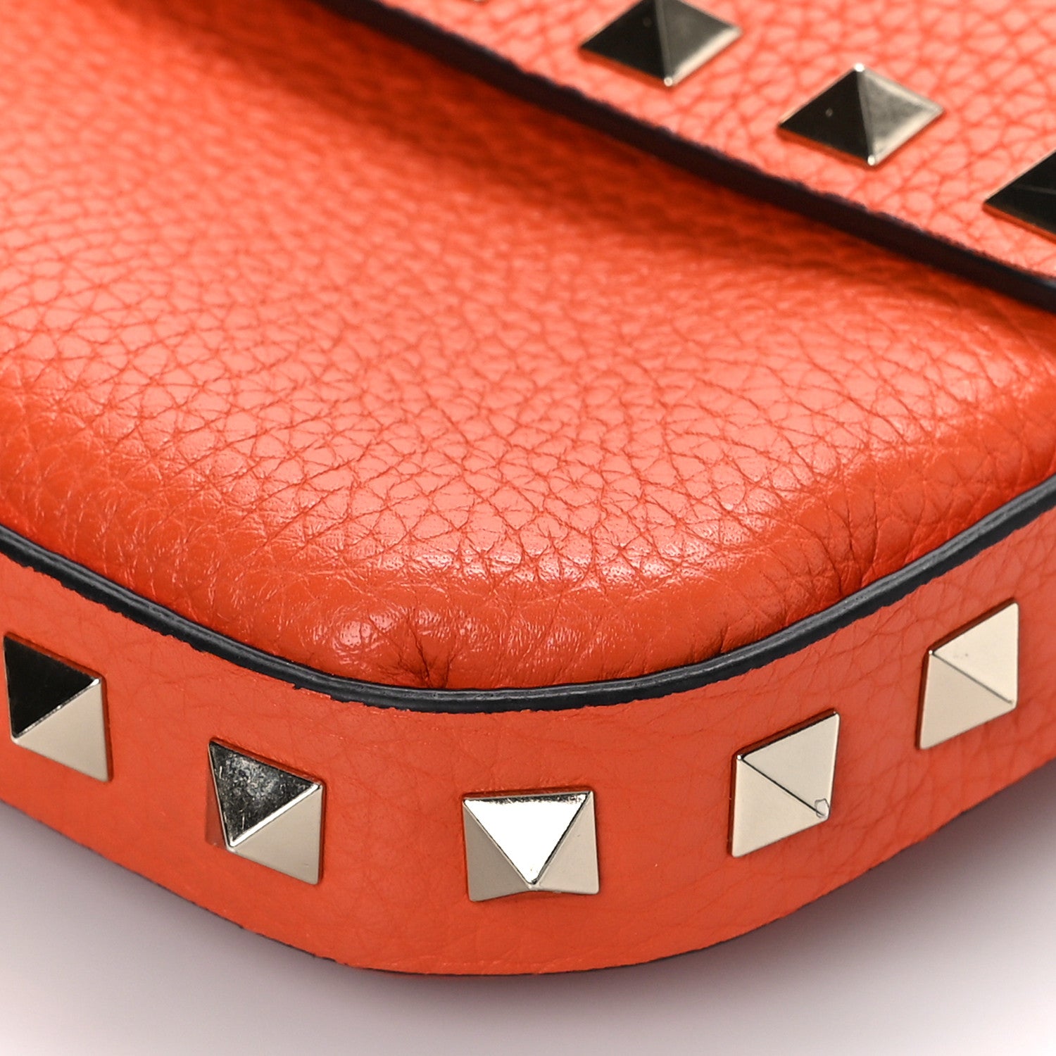 Valentino Garavani Grainy Calfskin Rockstud Crossbody Pouch Orange 9 of 11
