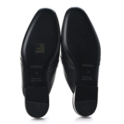 Hermes Goatskin Oz Mules 36 Black 5 of 8