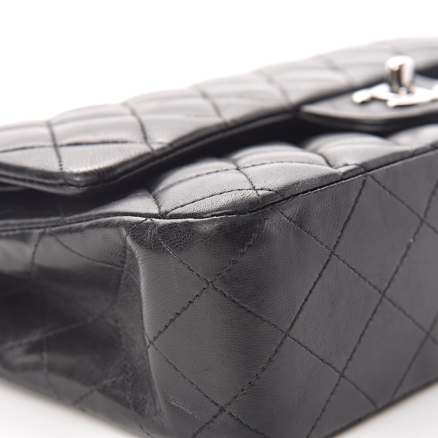 Chanel Lambskin Quilted Medium Double Flap Black 11 of 25