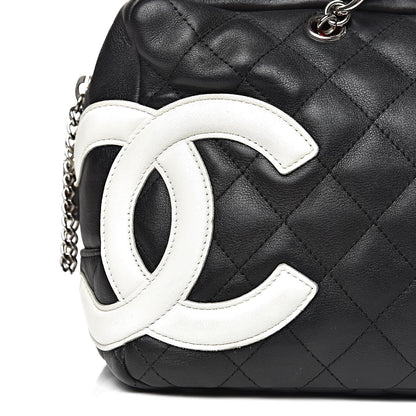 Chanel Calfskin Quilted Large Cambon Bowler Black White 14 of 14