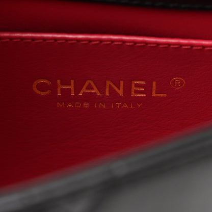 Chanel Lambskin Enamel Quilted Mini Pending CC Square Flap Black 6 of 10