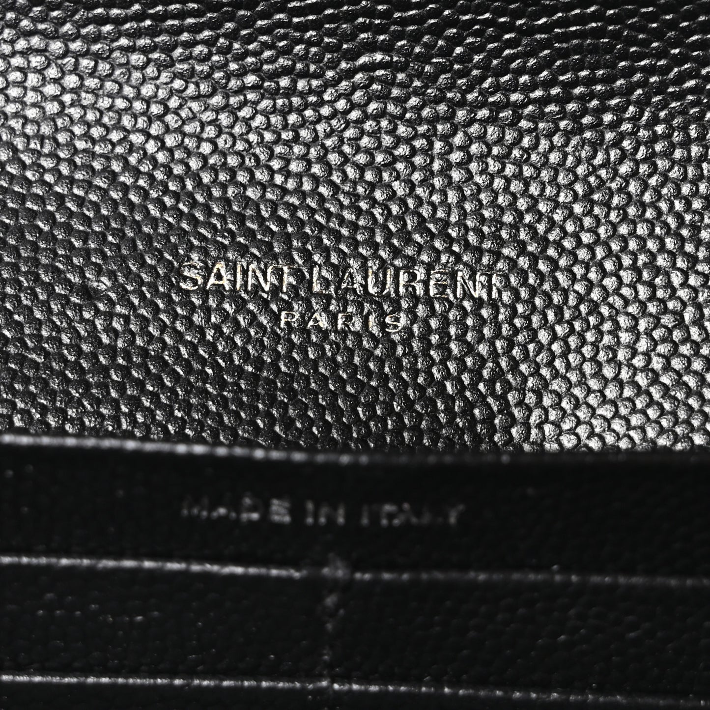 Grain De Poudre Matelasse Chevron Monogram Flap Wallet Black