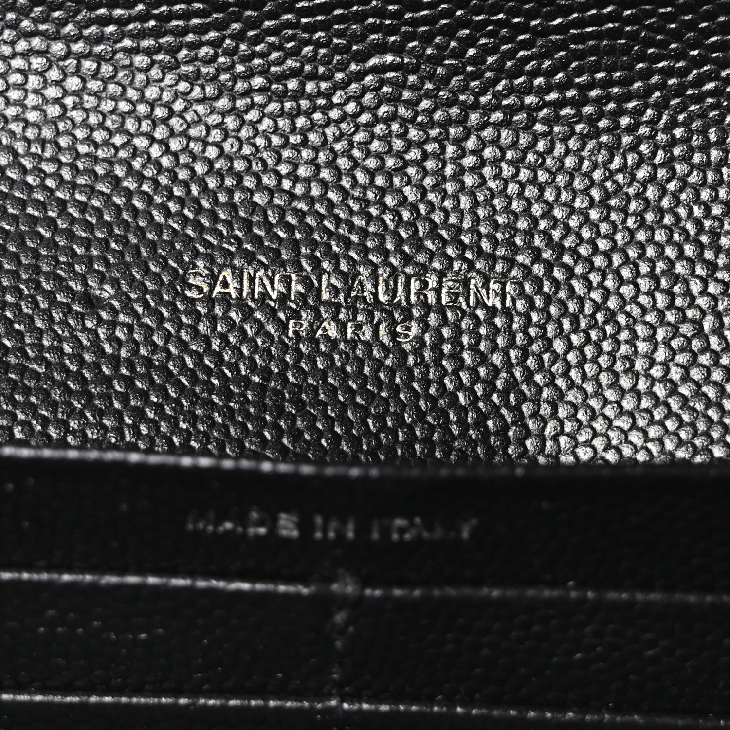 Saint Laurent Grain De Poudre Matelasse Chevron Monogram Flap Wallet Black 6 of 9
