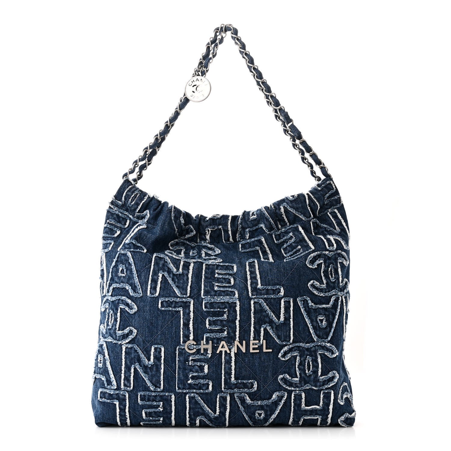Chanel Denim Patchwork Logo 22 Blue 1 of 11