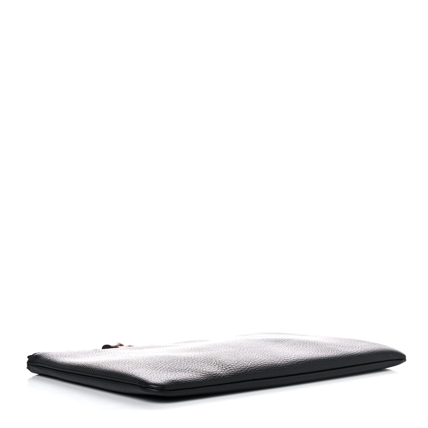 Gucci Pebbled Calfskin Large Bamboo Clutch Black 4 of 8