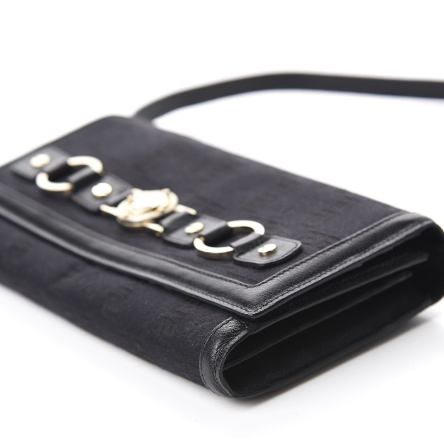 Jacquard Medusa Crossbody Wallet Black