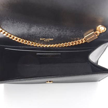 Saint Laurent Grain De Poudre Medium Classic Monogram Kate Satchel Black 4 of 8