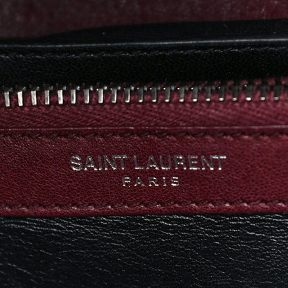 Saint Laurent Sheepskin Matelasse Chevron Medium College Bag Rouge Legion 7 of 15