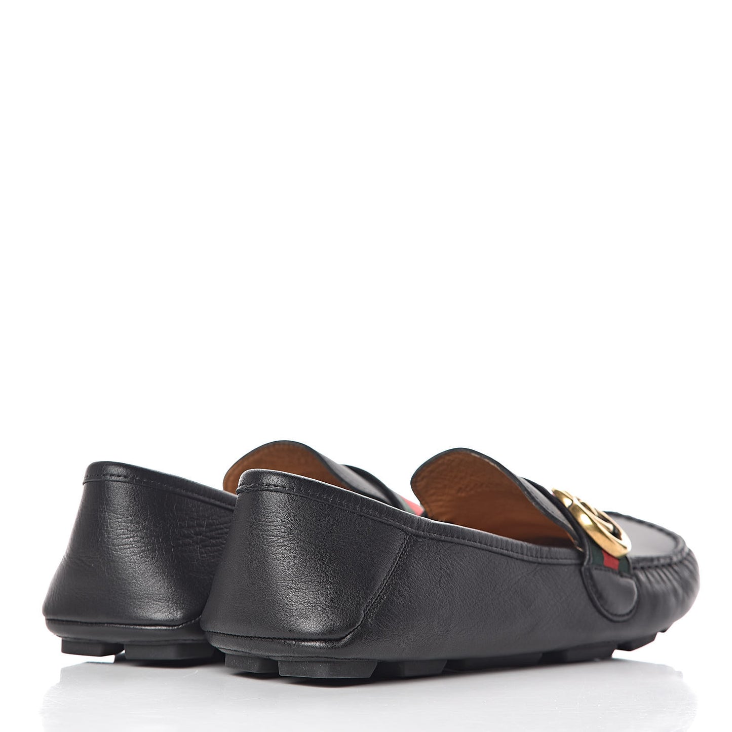 Calfskin Womens Noel Web Driver Loafers 39 Black