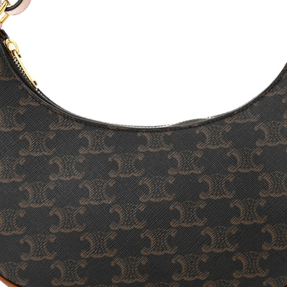 Celine Triomphe Canvas Calfskin Ava Shoulder Bag Tan 8 of 12