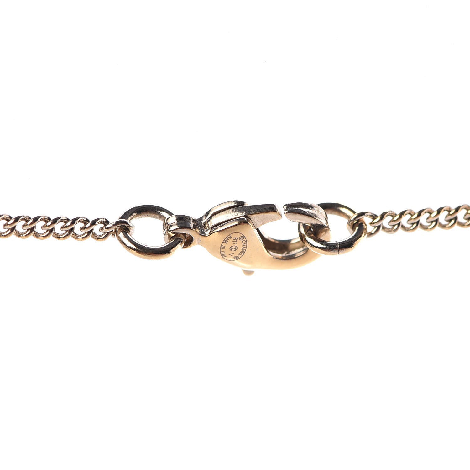 Chanel Baguette Crystal Quilted CC Pendant Necklace Gold 5 of 6
