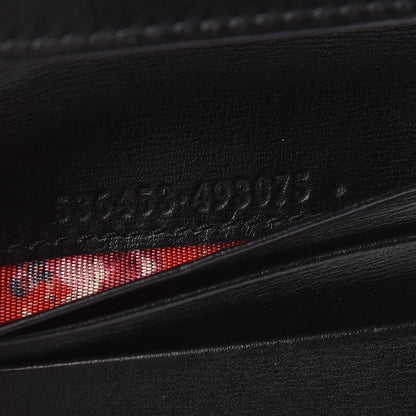 Gucci Calfskin Web Trapuntata GG Marmont Card Case Wallet Black 6 of 8