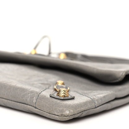 Balenciaga Agneau Giant 12 Gold Hardware Envelope Strap Clutch Gris Pyrite 11 of 13