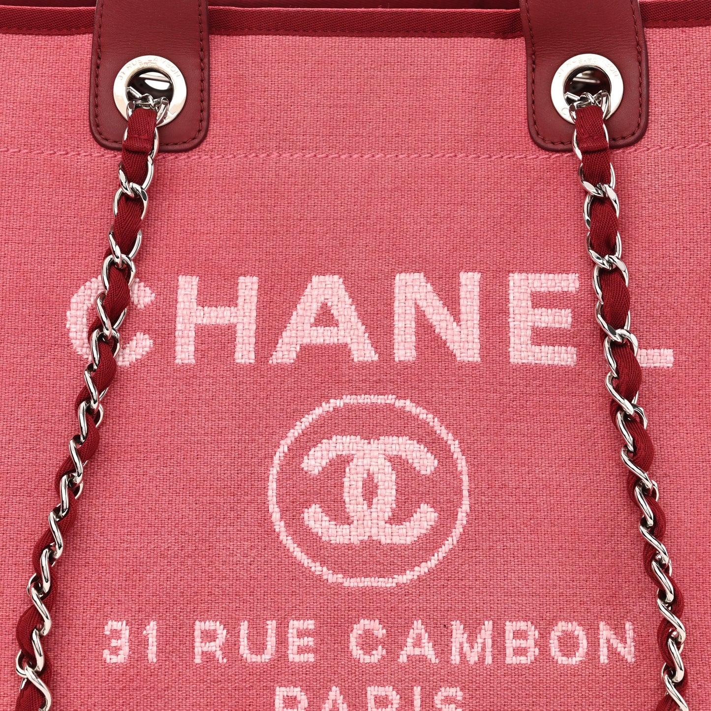 Canvas Medium Deauville Tote Red