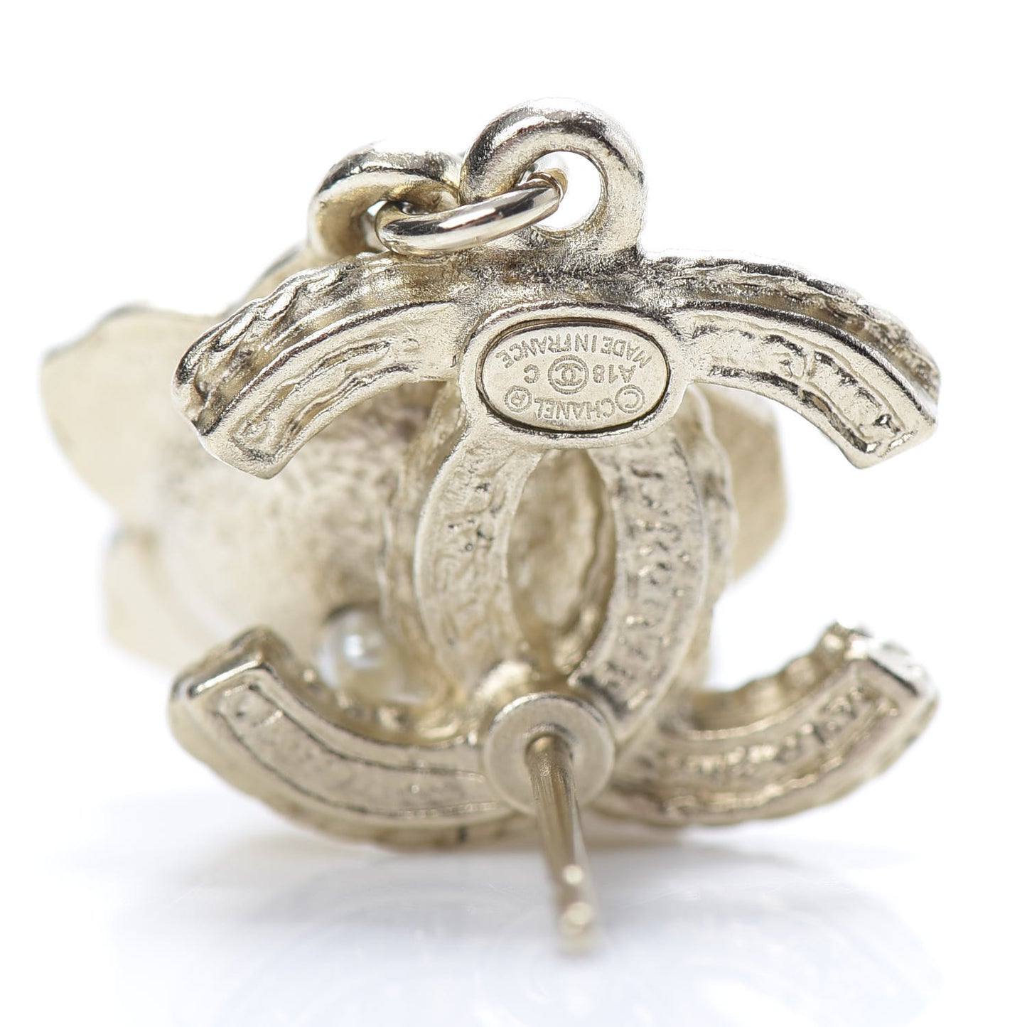 Pearl CC Camellia Drop Earrings Gold