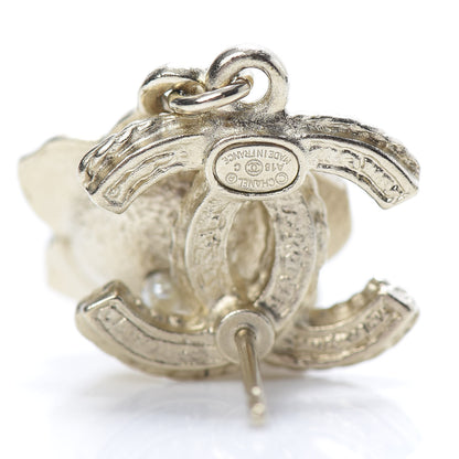 Chanel Pearl CC Camellia Drop Earrings Gold 4 of 5