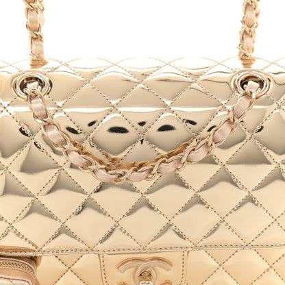 Chanel Mirror Calfskin Metallic Calfskin Quilted Hollywood Boulevard Backpack With Coin Purse Gold 9 of 12