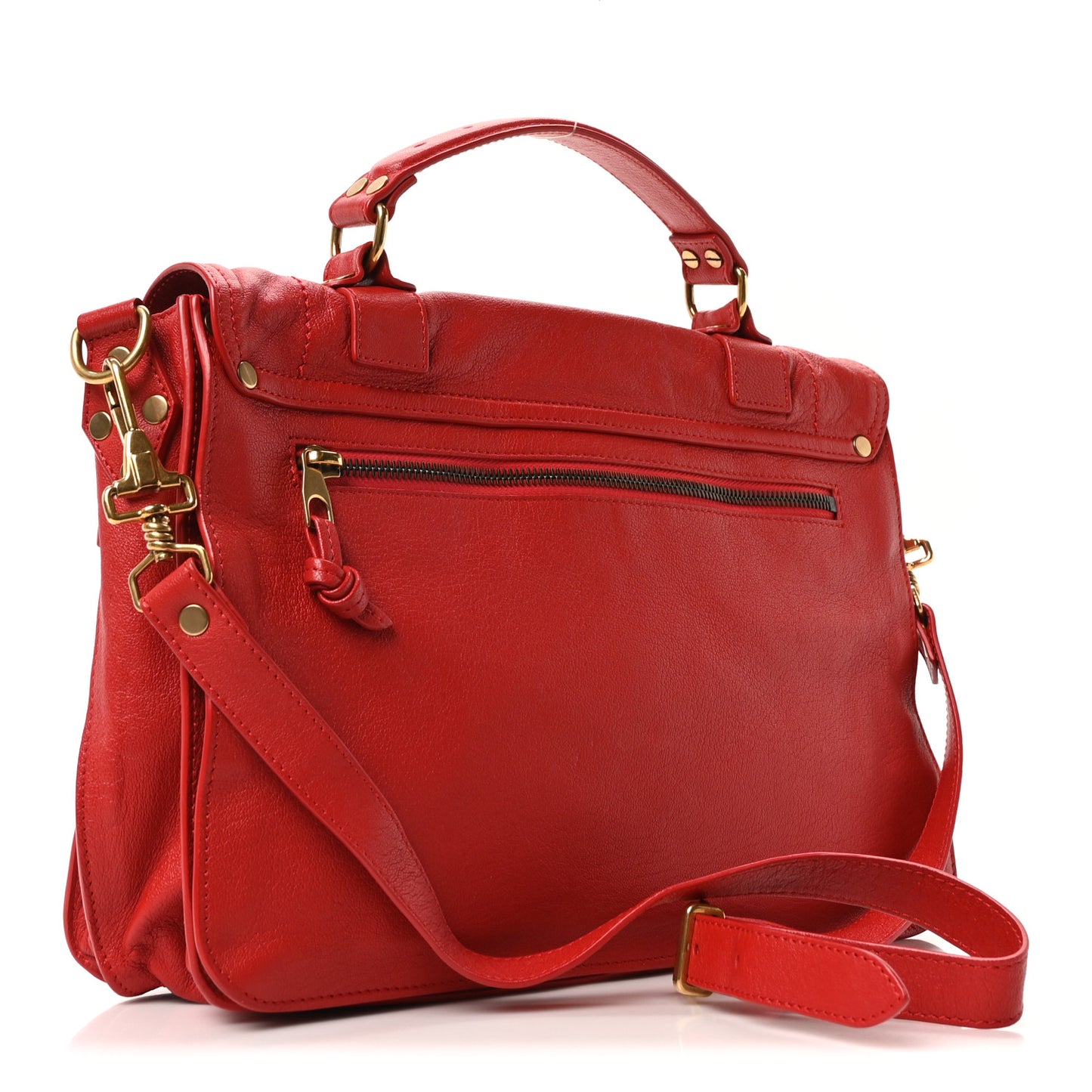 Lambskin Medium PS1 Satchel Bright Red