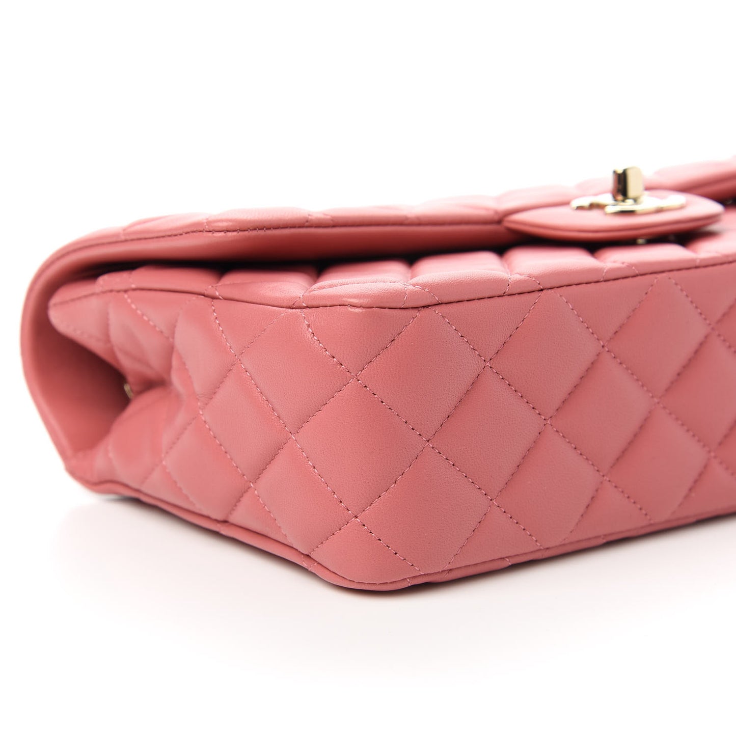 Lambskin Quilted Valentine Charms Medium Single Flap Pink
