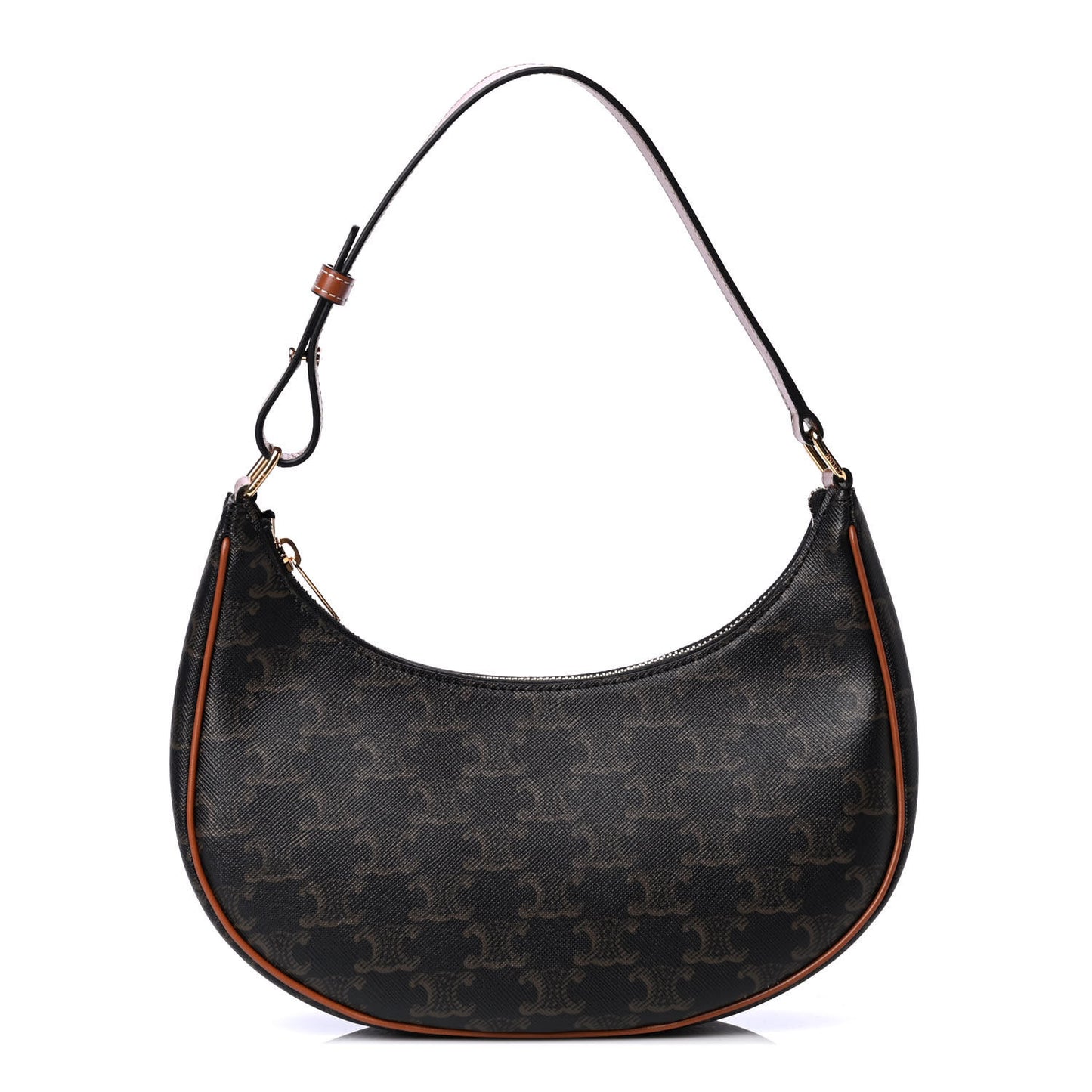 Triomphe Canvas Calfskin Ava Shoulder Bag Tan