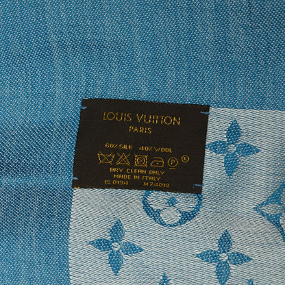 Louis Vuitton Silk Wool Monogram Denim Shawl Bleuet 5 of 6