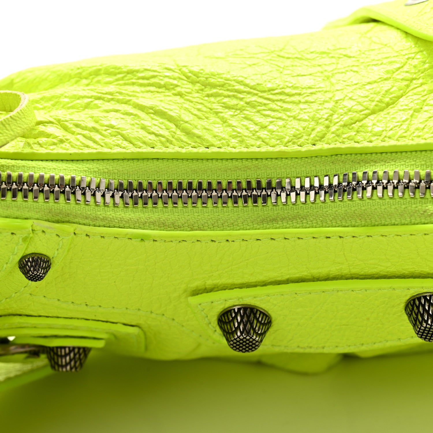 Balenciaga Agneau Arena Le Cagole Shoulder Bag XS Fluo Yellow 11 of 12