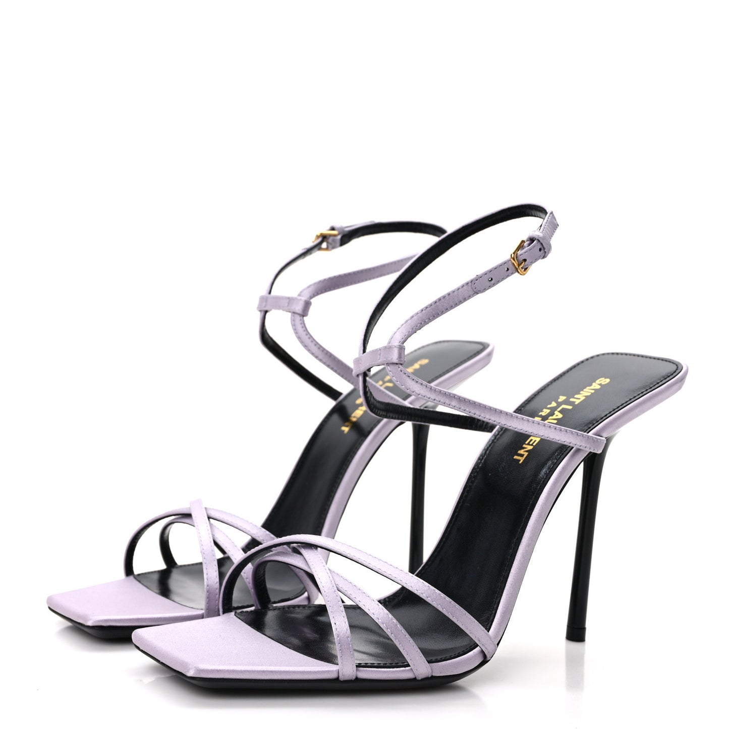 Crepe Satin Baliqua 105 Ankle Strap Sandals 38 Poly Grey