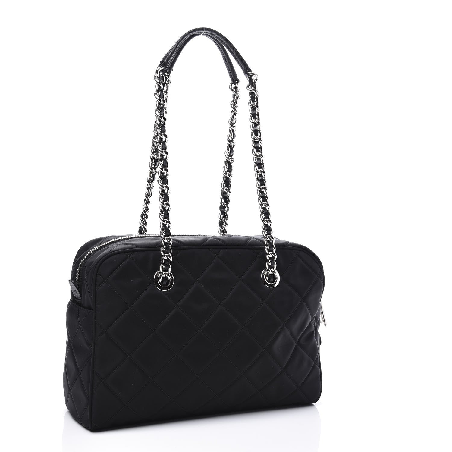 Prada Nylon Tessuto Impuntu Quilted Shoulder Bag Black 2 of 10