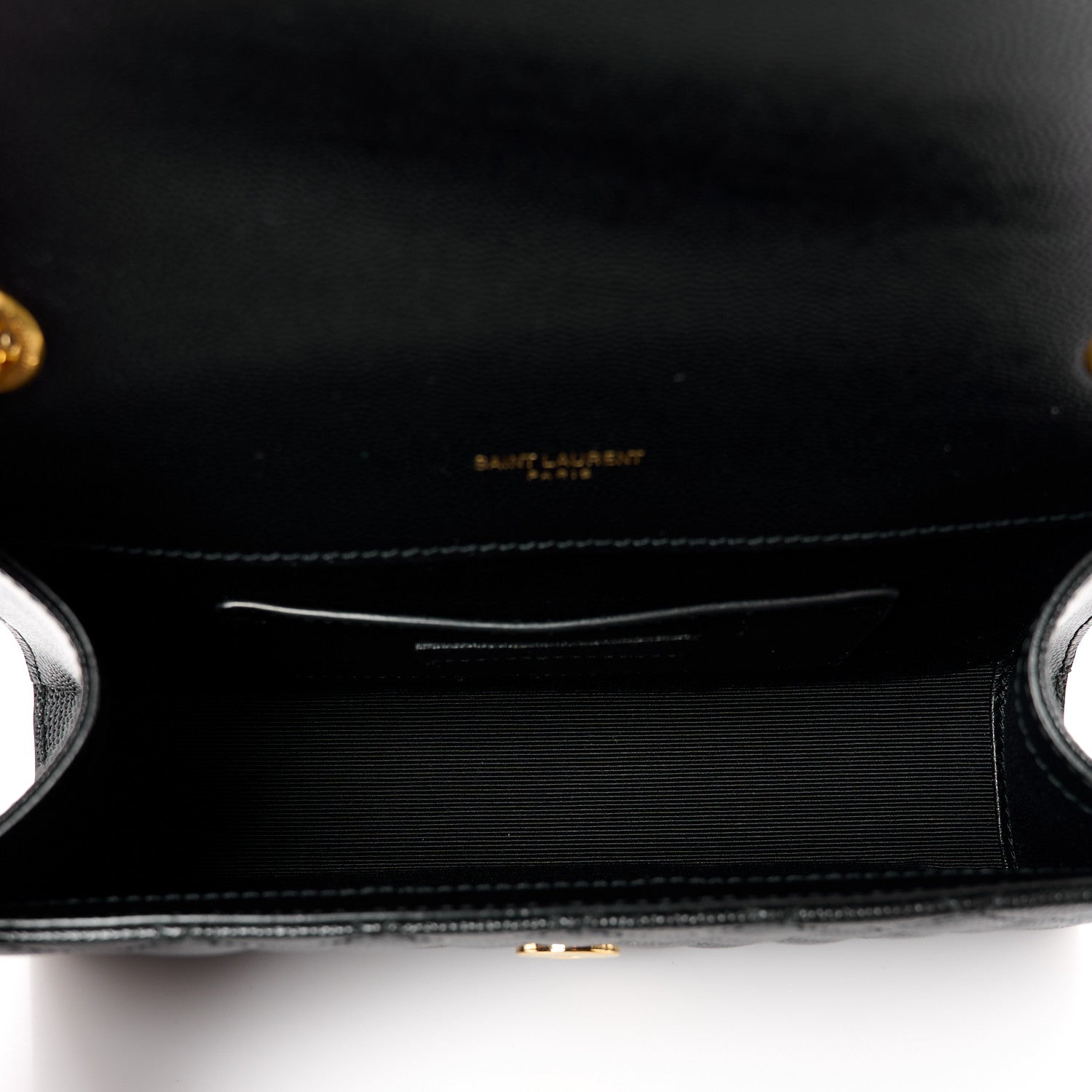 Saint Laurent Grain De Poudre Textured Mixed Matelasse Triquilt Small Monogram Satchel Black 5 of 11