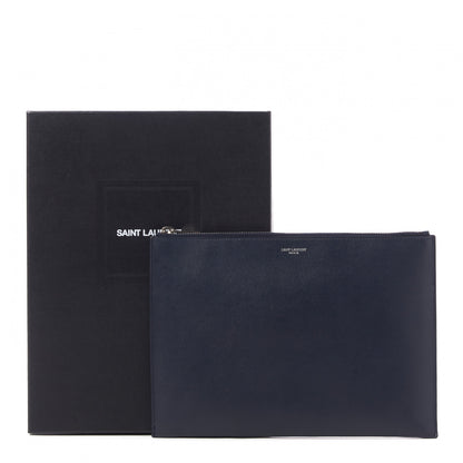 Saint Laurent Grain De Poudre Zipped Tablet Holder Marine 8 of 8