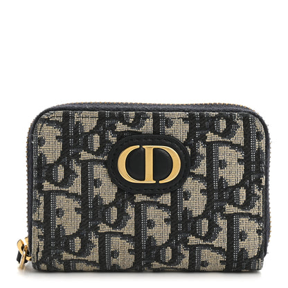 Christian Dior Oblique 30 Montaigne Voyageur Coin Purse Blue 1 of 7