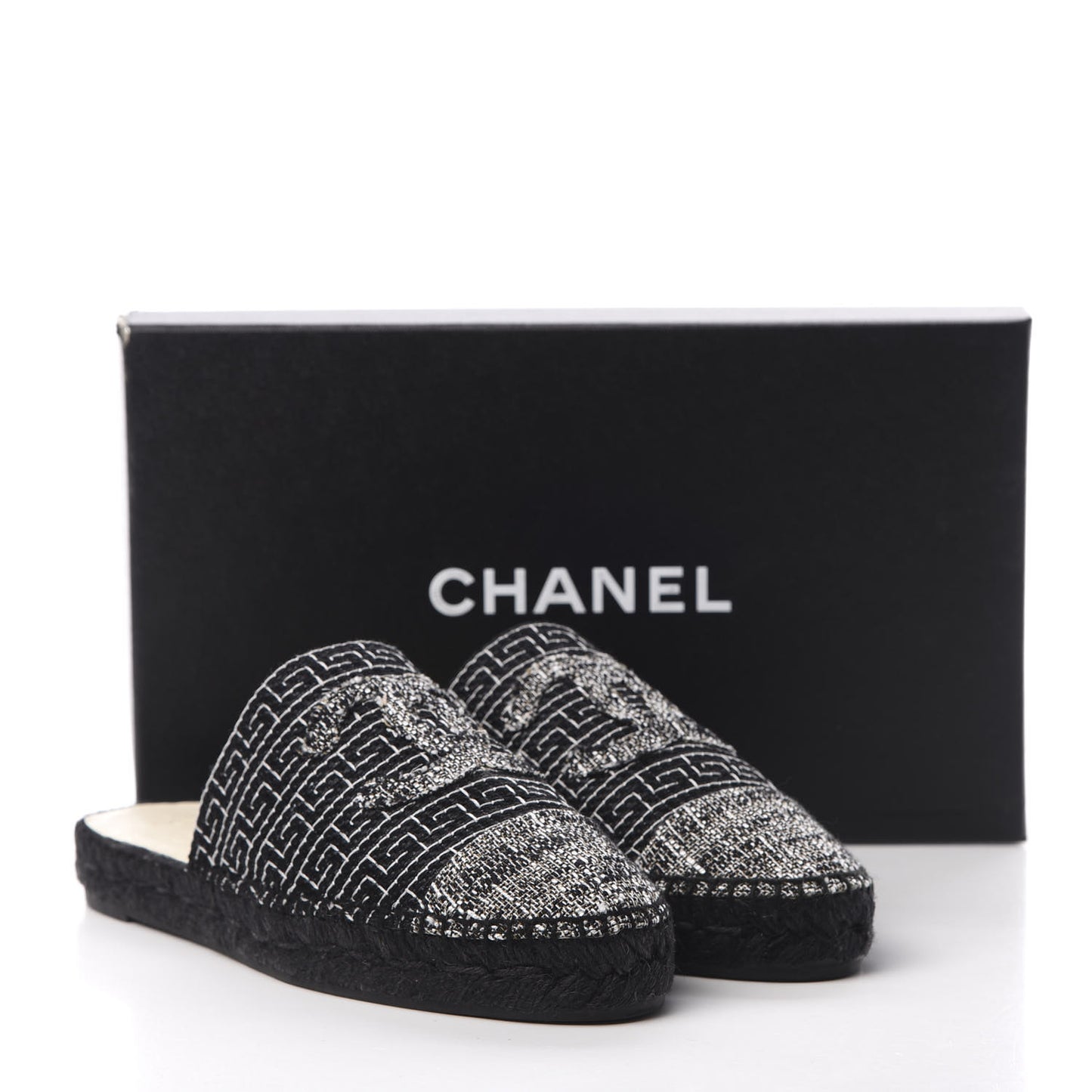 Tweed CC Espadrilles Mule 38 Black