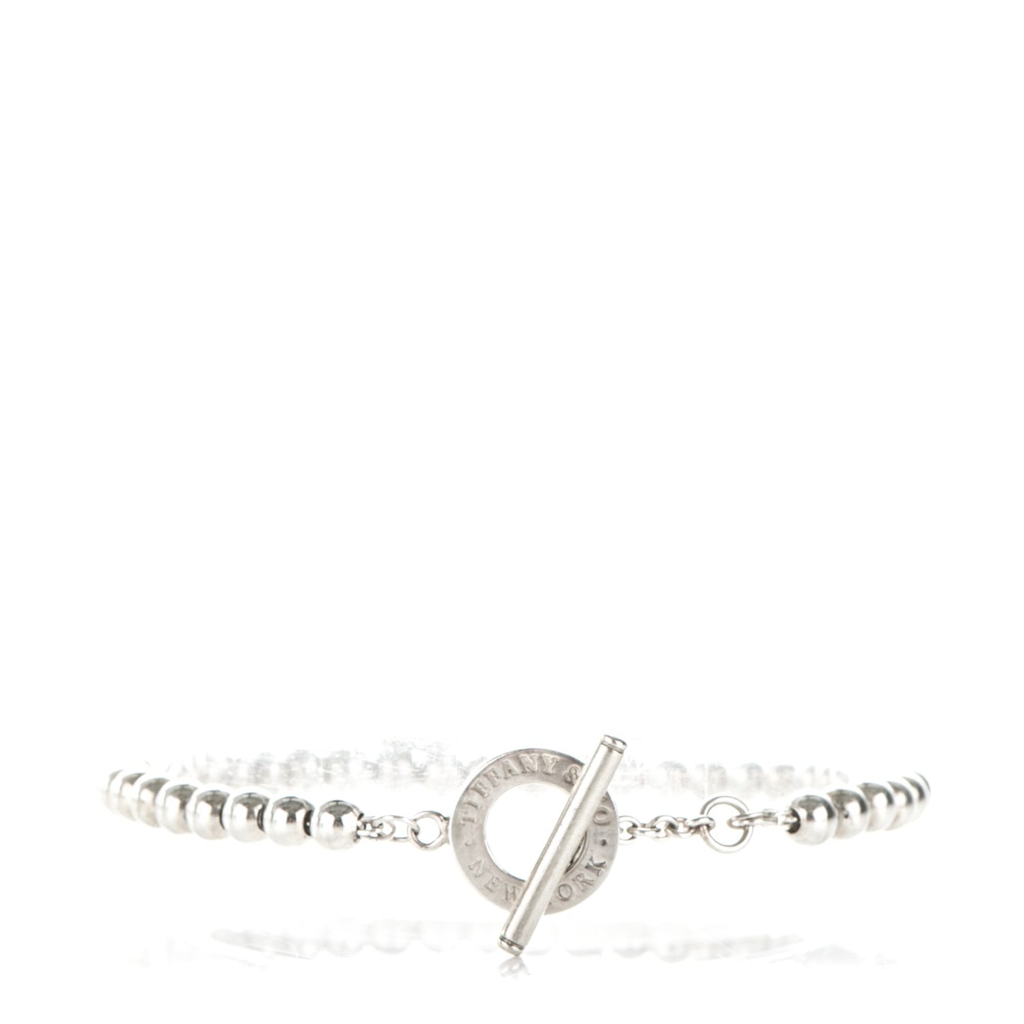 Sterling Silver 4mm Beads Toggle Bracelet