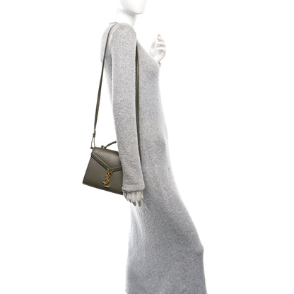 Saint Laurent Grain de Poudre Mini Classic Monogram Cassandra Top Handle Olive 2 of 10
